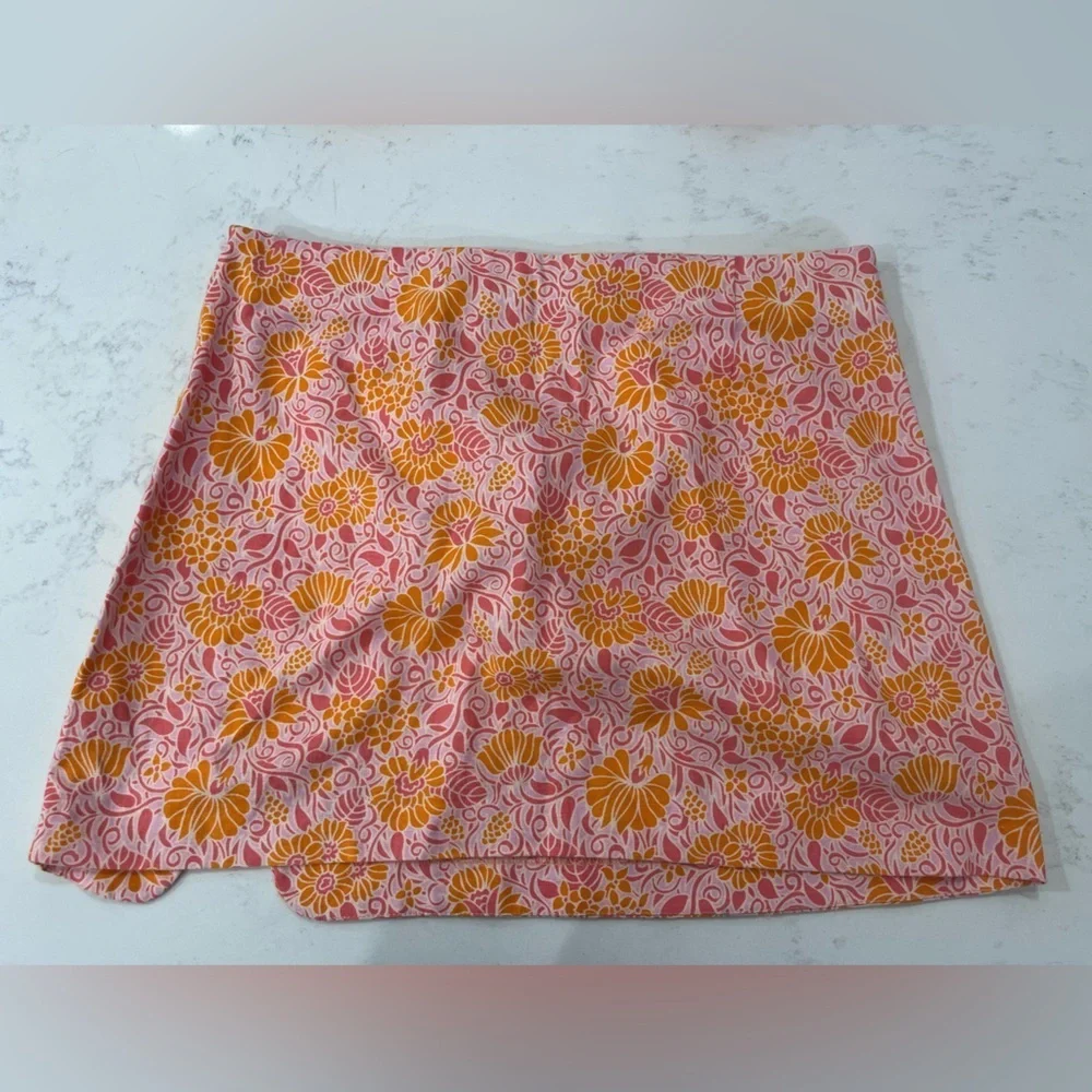 Zara Pink and Orange Floral Skirt